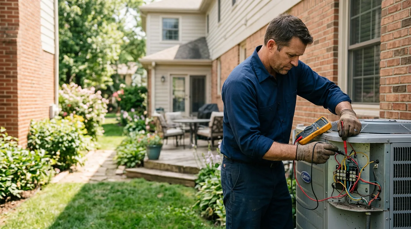 HVAC technician working near Kempton, IN